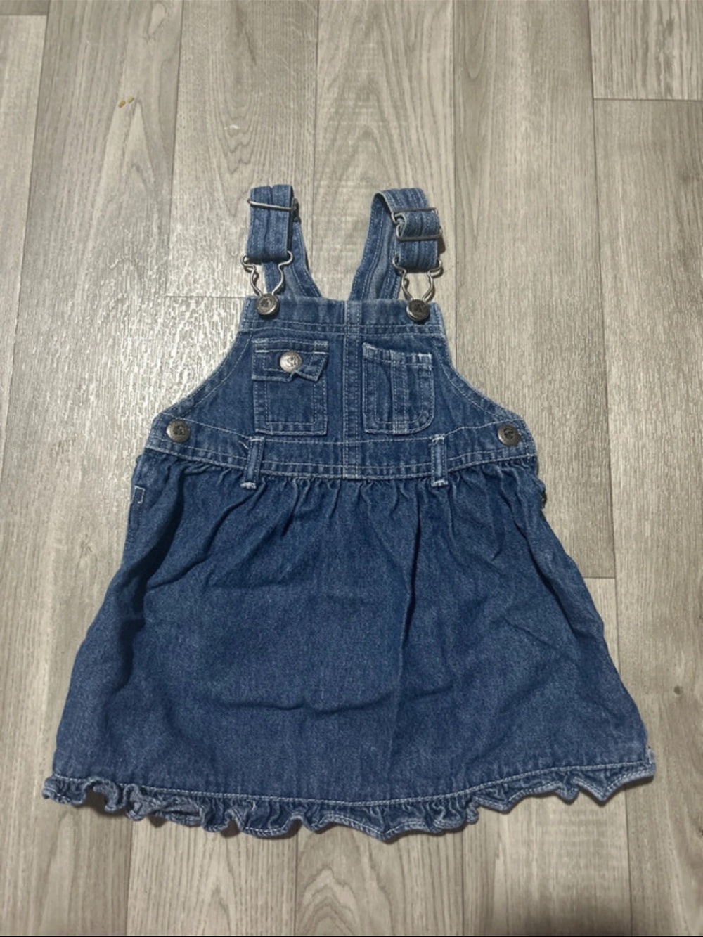 Arizona Jean Company Girls Blue Denim Overall Dress